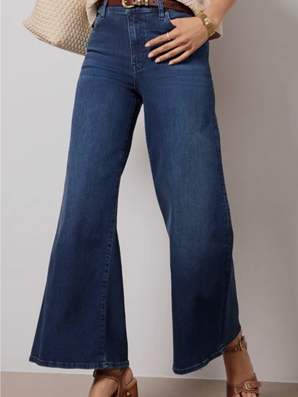 FRAME Le Palazzo Crop Wide Leg High-Rise Women's Jeans - Dark Blue